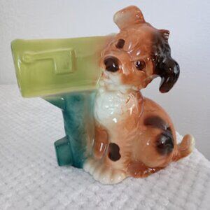 Royal Copley Puppy by Mailbox Planter